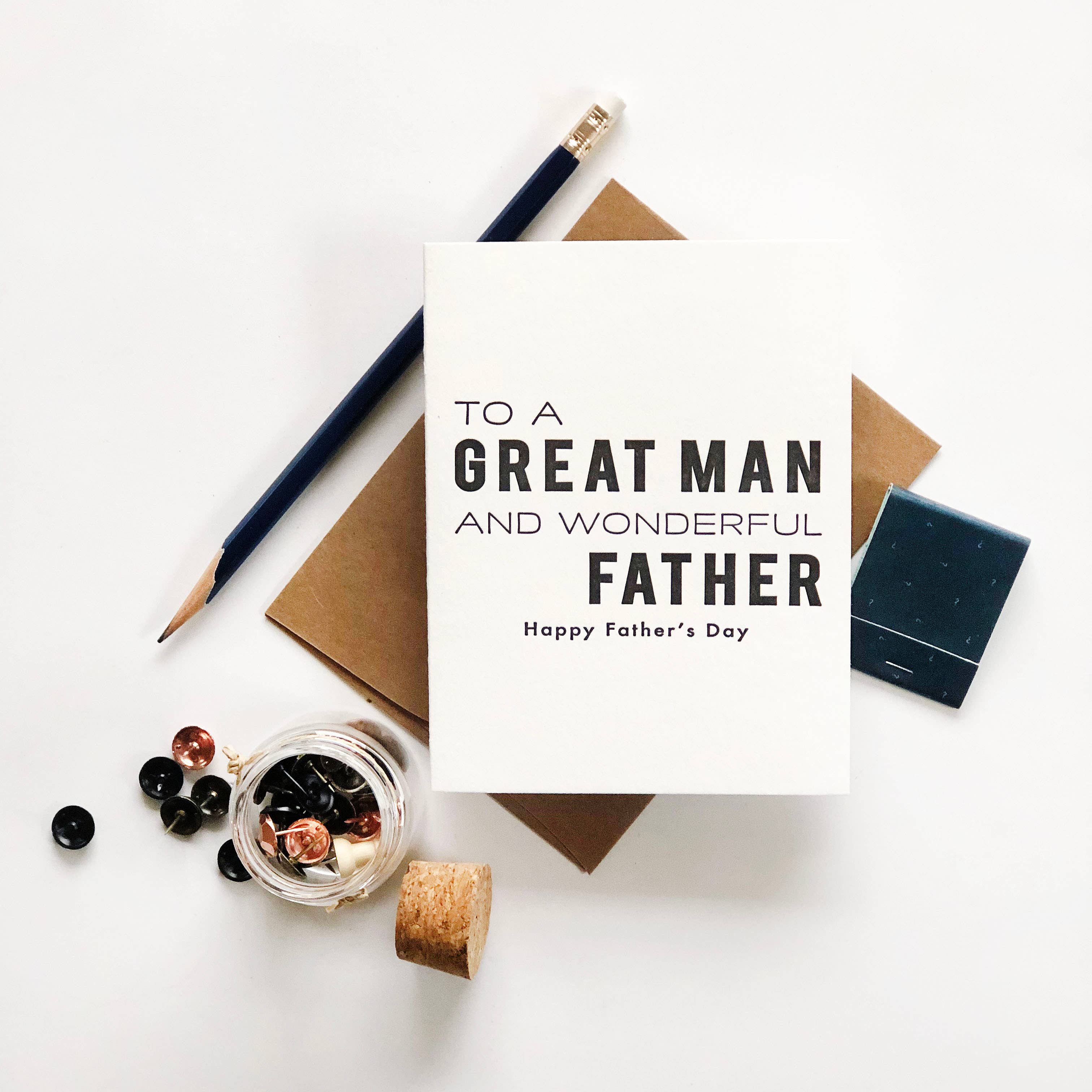 Steel Petal Press - Wholesale Father's Day Card - Great Man and Father - Letterpress Father's Day Card2