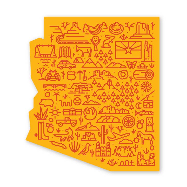 Arizona Map Sticker for wholesale by Fell
