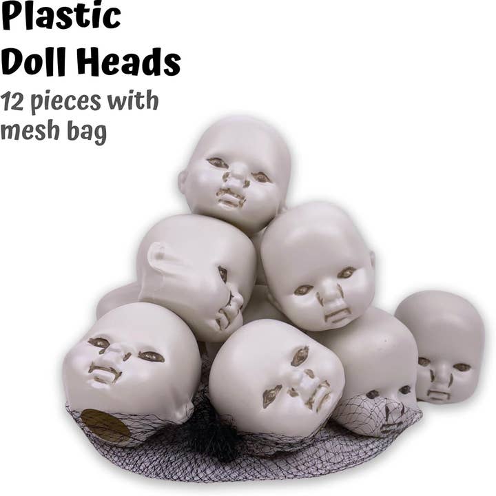 4E's Novelty - Wholesale Decorative Figurine - 12-Pcs Creepy Doll Heads - 3.5" Halloween Decorations5