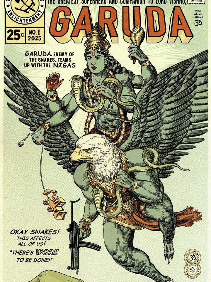 Garuda Tegneserie Print for engroshandel hos Ravi Zupa Arts