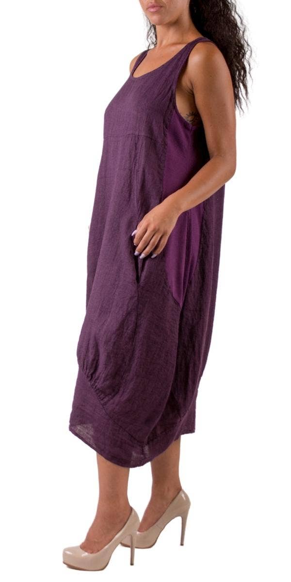 Gigi Moda - Wholesale Dress - Women's - Pure Linen Sleeveless Dress3