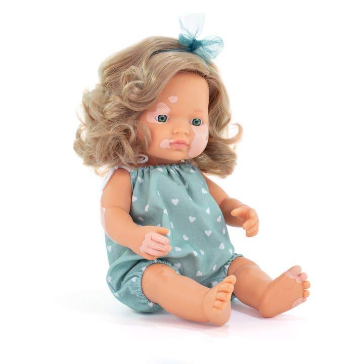 Baby Doll Caucasian girl with Vitiligo 15'' (box) - M&M for wholesale by Miniland Educational