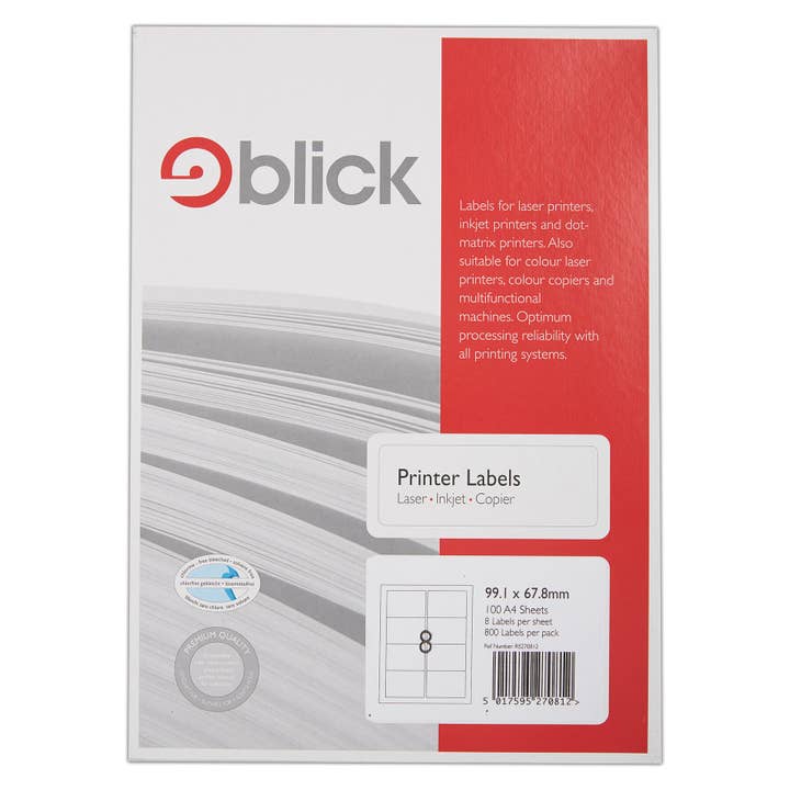 West Design Products – wholesale Presentetikett – Blick etiketter A4 99.1mm x 67.8mm 8 etiketter ark 100 ark