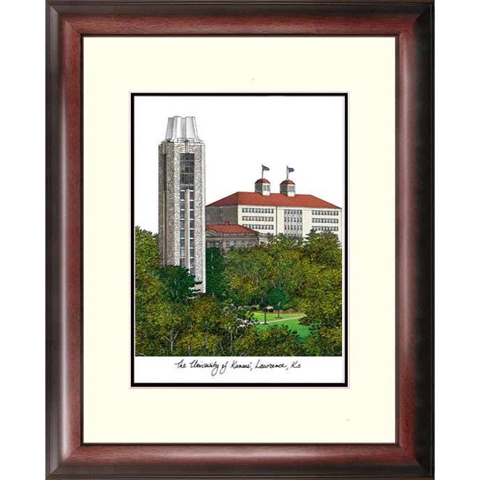 Litografia incorniciata dell'Università del Kansas Alumnus per la vendita all'ingrosso da parte di Campus Images