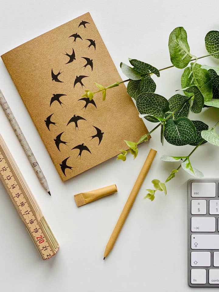A6 Pocket Notebook - Swooping Swallows for wholesale by Latitude 50 Living