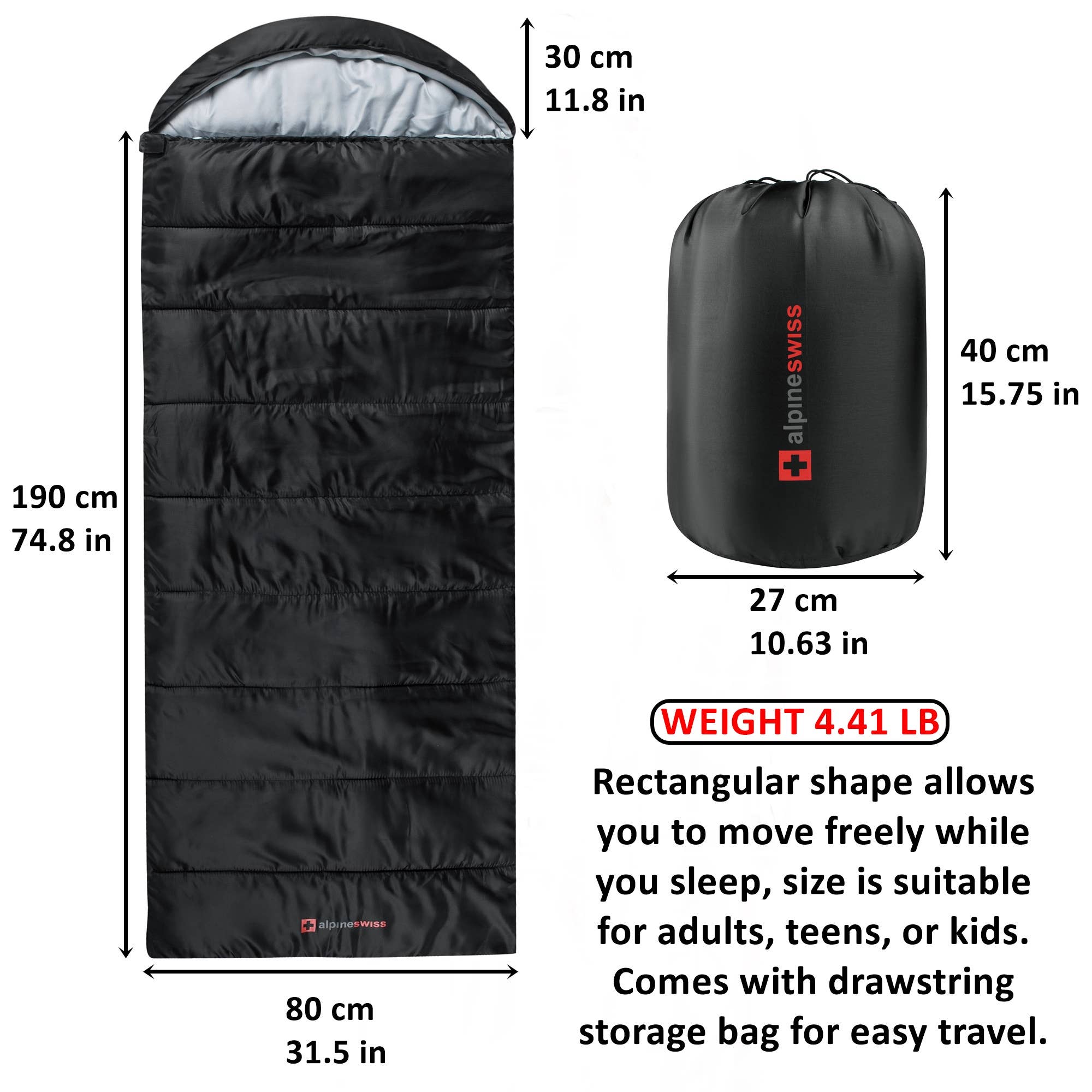 Alpine Swiss - Wholesale Fitness Equipment - Alpine Swiss Three Season Sleeping Bag5
