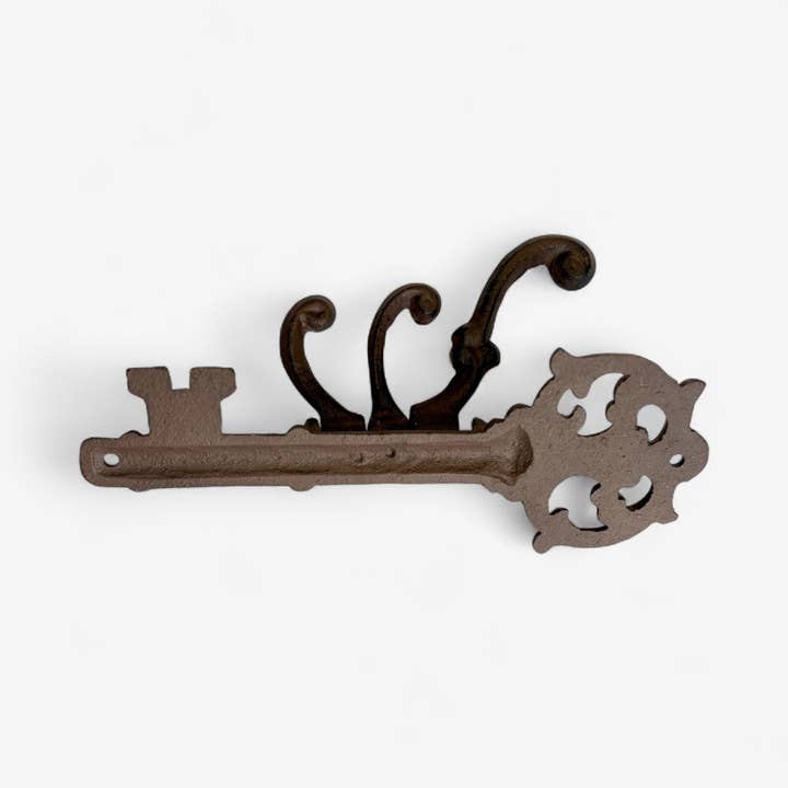 Iron & Blossom - Wholesale Wall Hook - Vintage Cast Iron Skeleton Key Hook Rack, Rustic Wall Organizer3