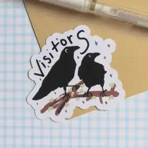 Amanda Eiden - Vente Autocollant - Crow « Visitors » - Sticker en vinyle2