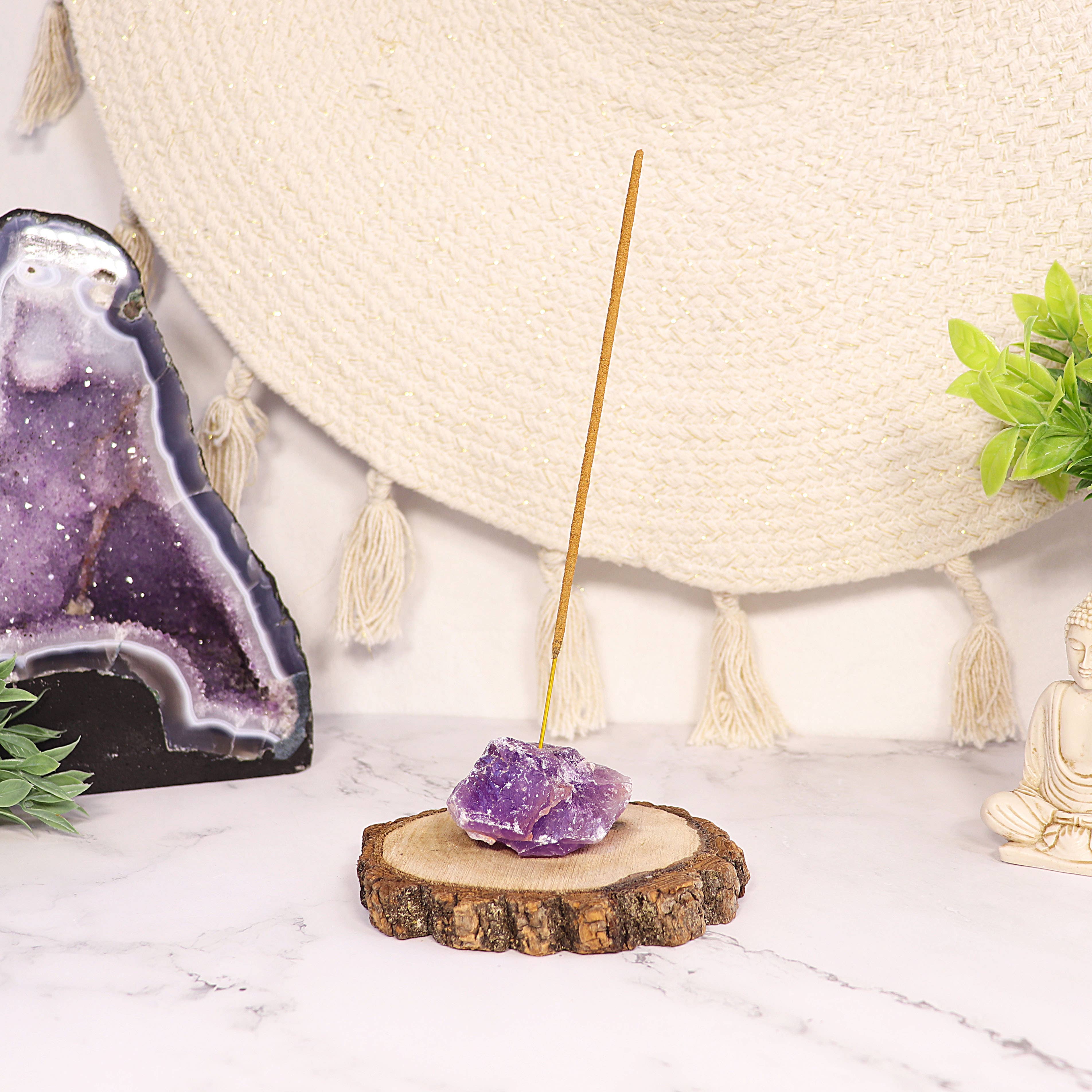 Natures Artifacts Inc - Wholesale Incense Holder - Amethyst Incense Stick Holder - Amethyst Crystal Incense