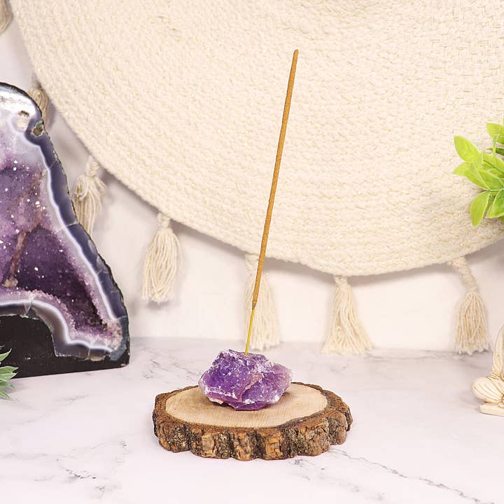 Natures Artifacts Inc - Wholesale Incense Holder - Amethyst Incense Stick Holder - Amethyst Crystal Incense0