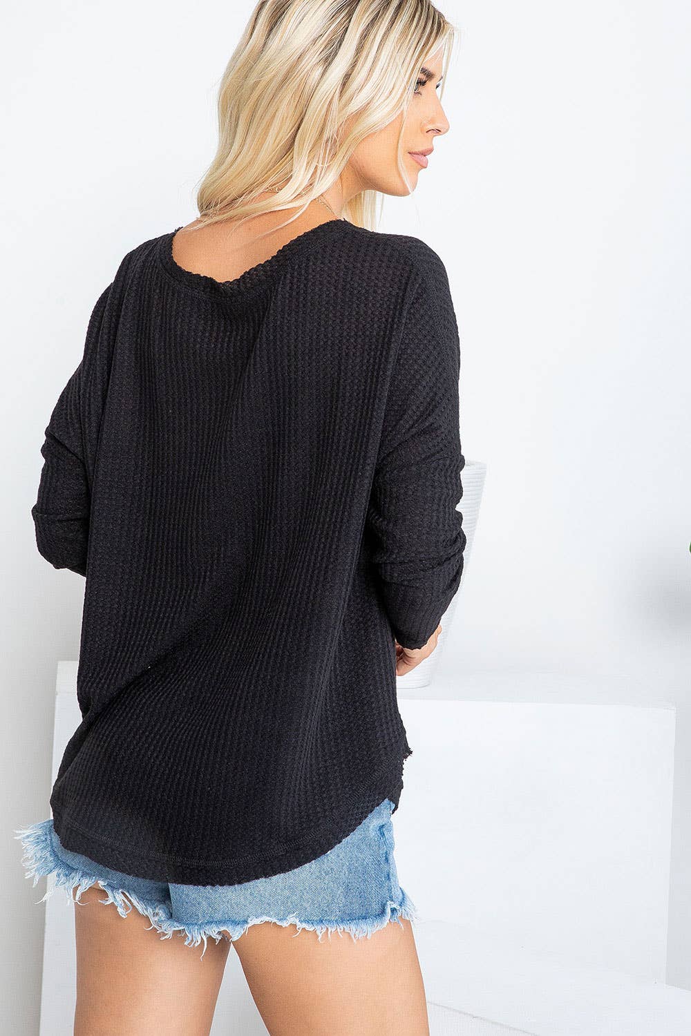 Sweet Lovely by Jen - Vente Haut en maille – femme - SW277 COL V MANCHES LONGUES DOLMAN1