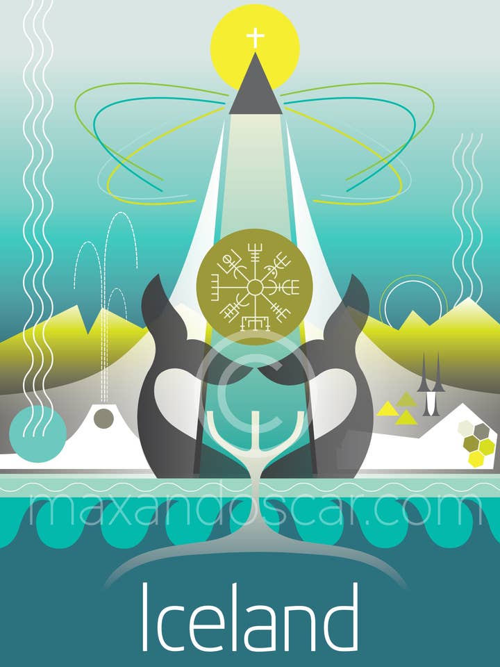 IMPRIMÉ ICELAND pour la vente par Max & Oscar