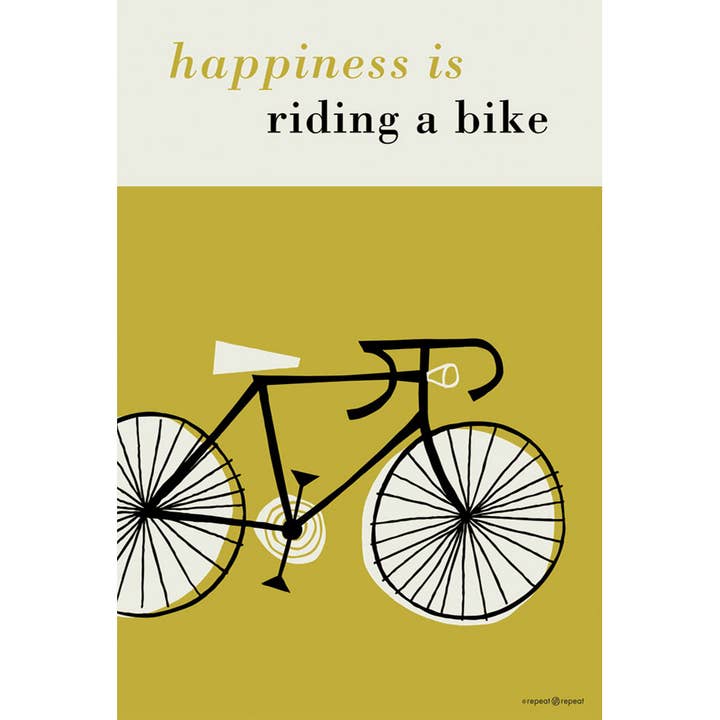 Toalha de Chá Happiness Bike Olive por atacado de Repeat Repeat