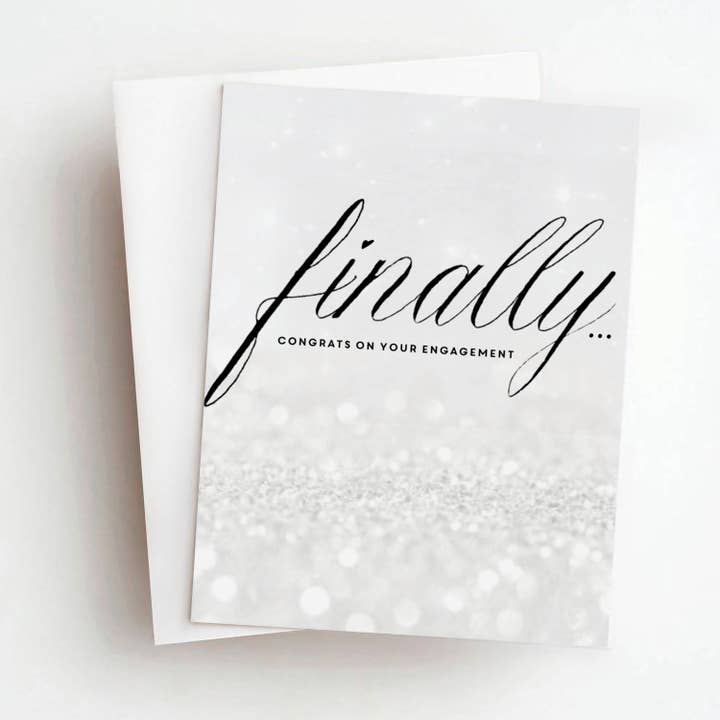 SALE Finally Congrats On Your Engagement Greeting Card for wholesale by Skel & Co
