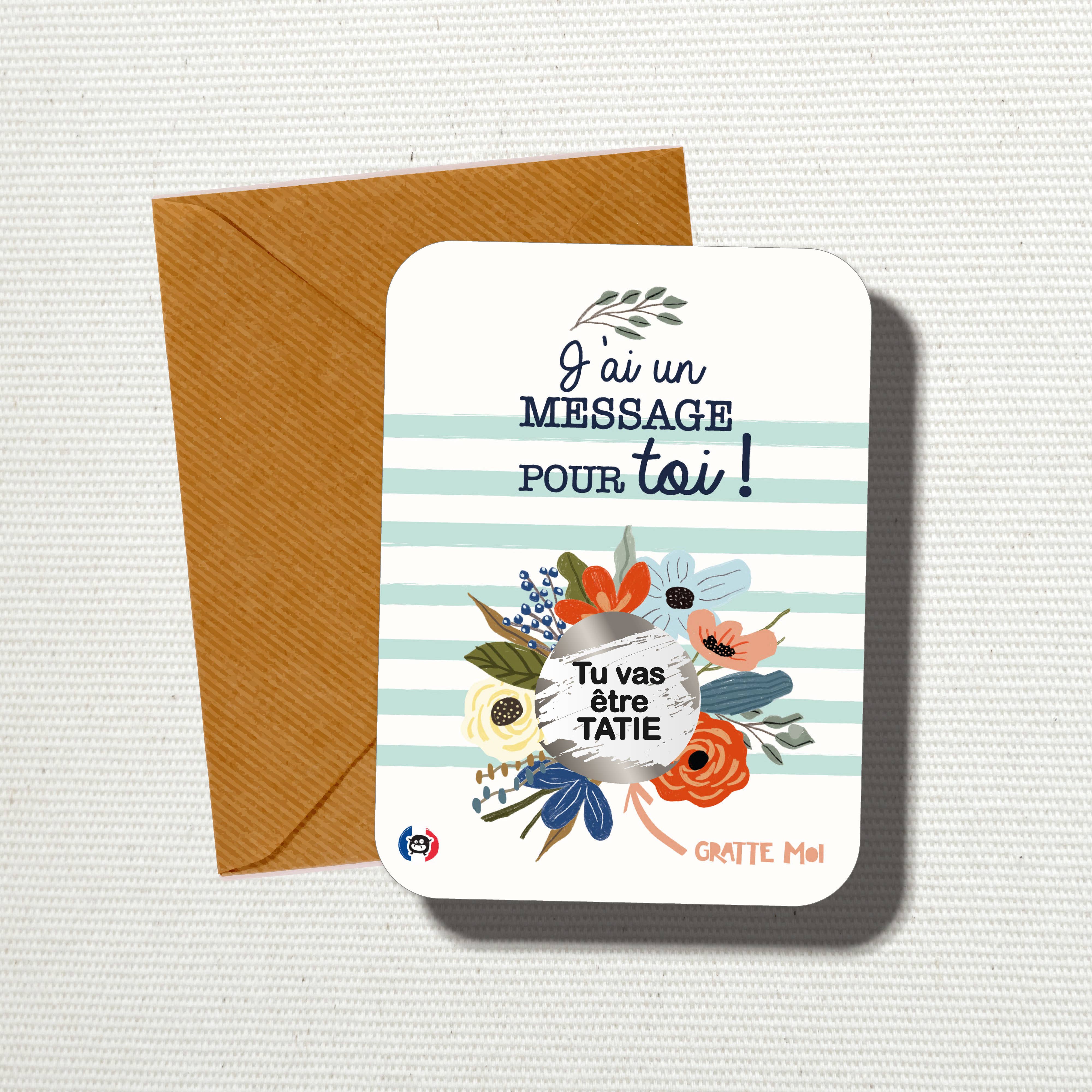 GRATTE MOI papeterie - Wholesale Baby Card - “You're going to be an auntie” scratch card