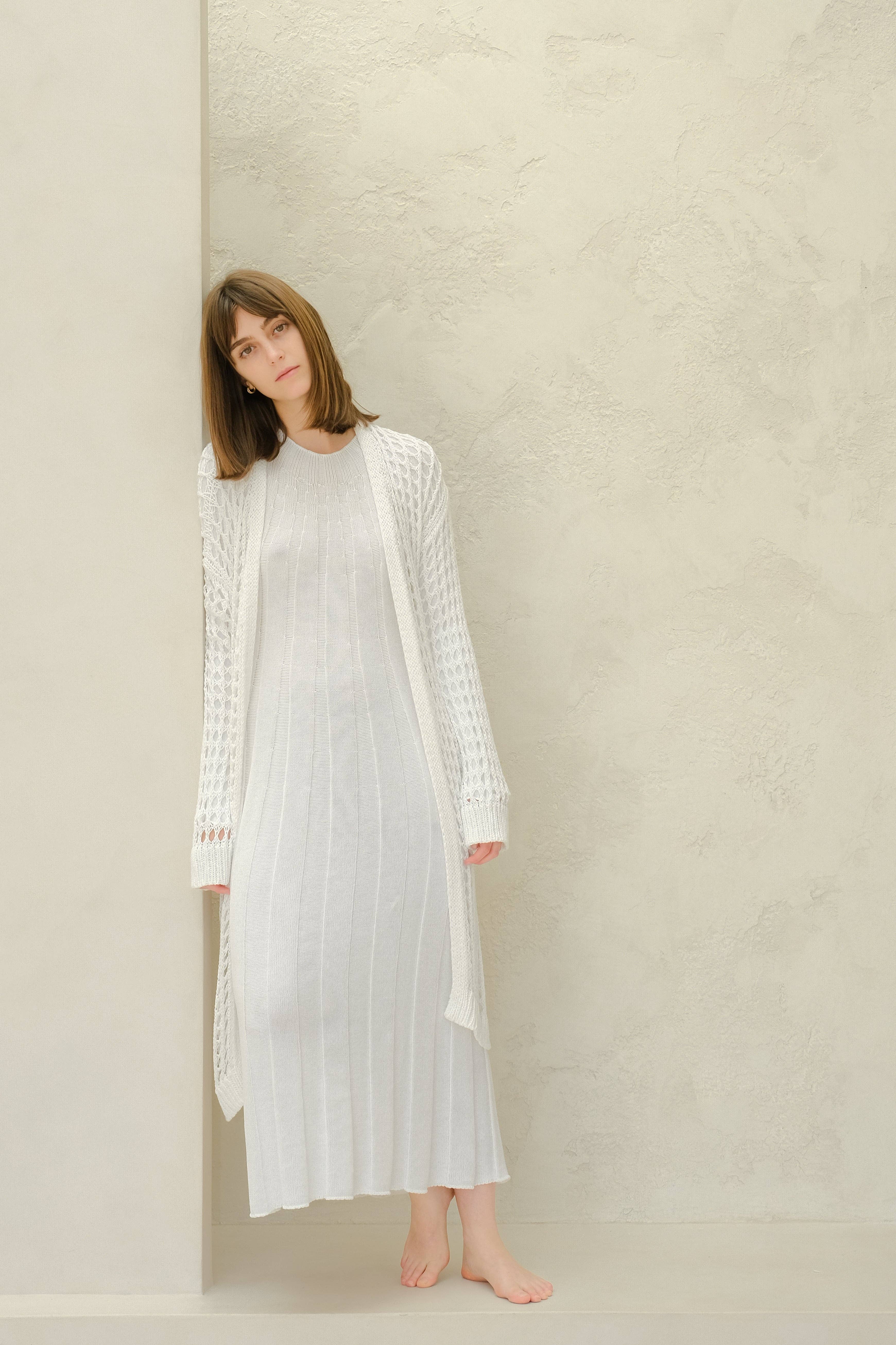 Lèmme – Engroshandel Cardigan - Dame – Fin bomulds hæklet maxi-cardigan7