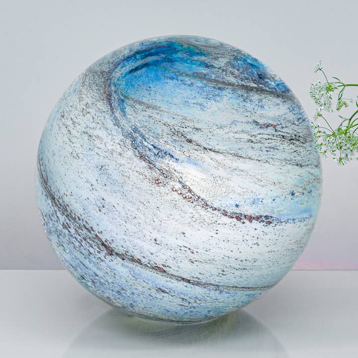 Cloudy Copper | Håndblæst glasbordlampe | 28cm rund for engroshandel hos L. GLOW Home