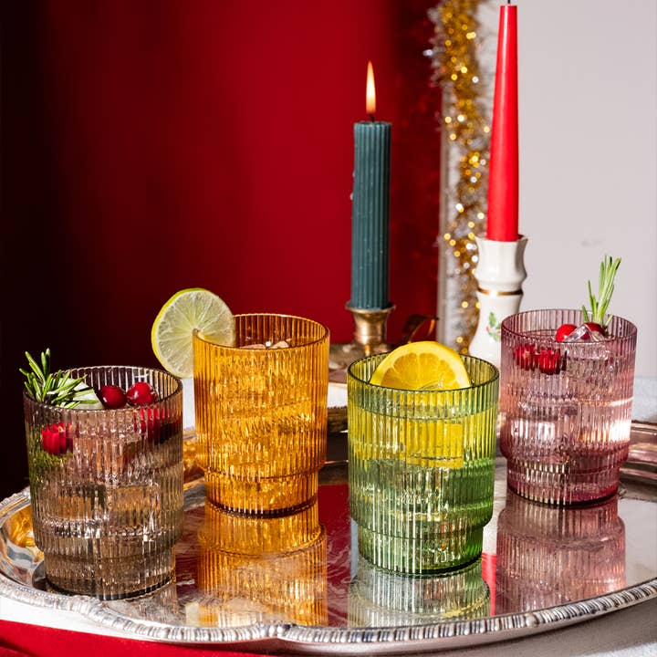 TOSSWARE - Wholesale Insulated mug/tumbler - RESERVE 12oz Fluted Tumbler - Mixed Color Set6