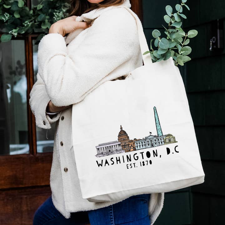 Moonlight Makers - Wholesale Tote Bag - Unisex - Washington, DC Skyline - Colorful Tote Bags - D.C.1