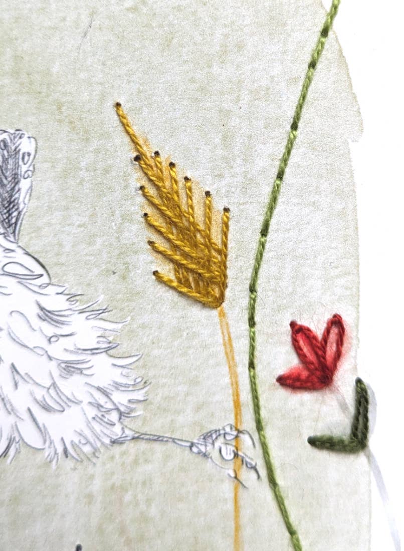 Rue de Pleine Lune - Wholesale Embroidery/Cross Stitch Supplies - "Wild Herbs" Embroidery Card - paper embroidery kit1