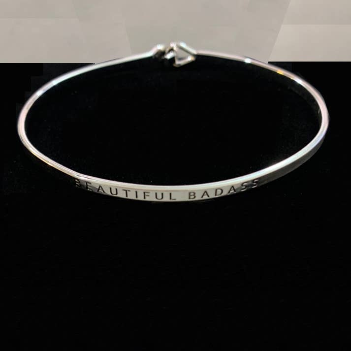 FR4797 BEAUTIFUL bracelet à message gravé inspiré de Badass_3 mm pour la vente par 0011 PREMIERE