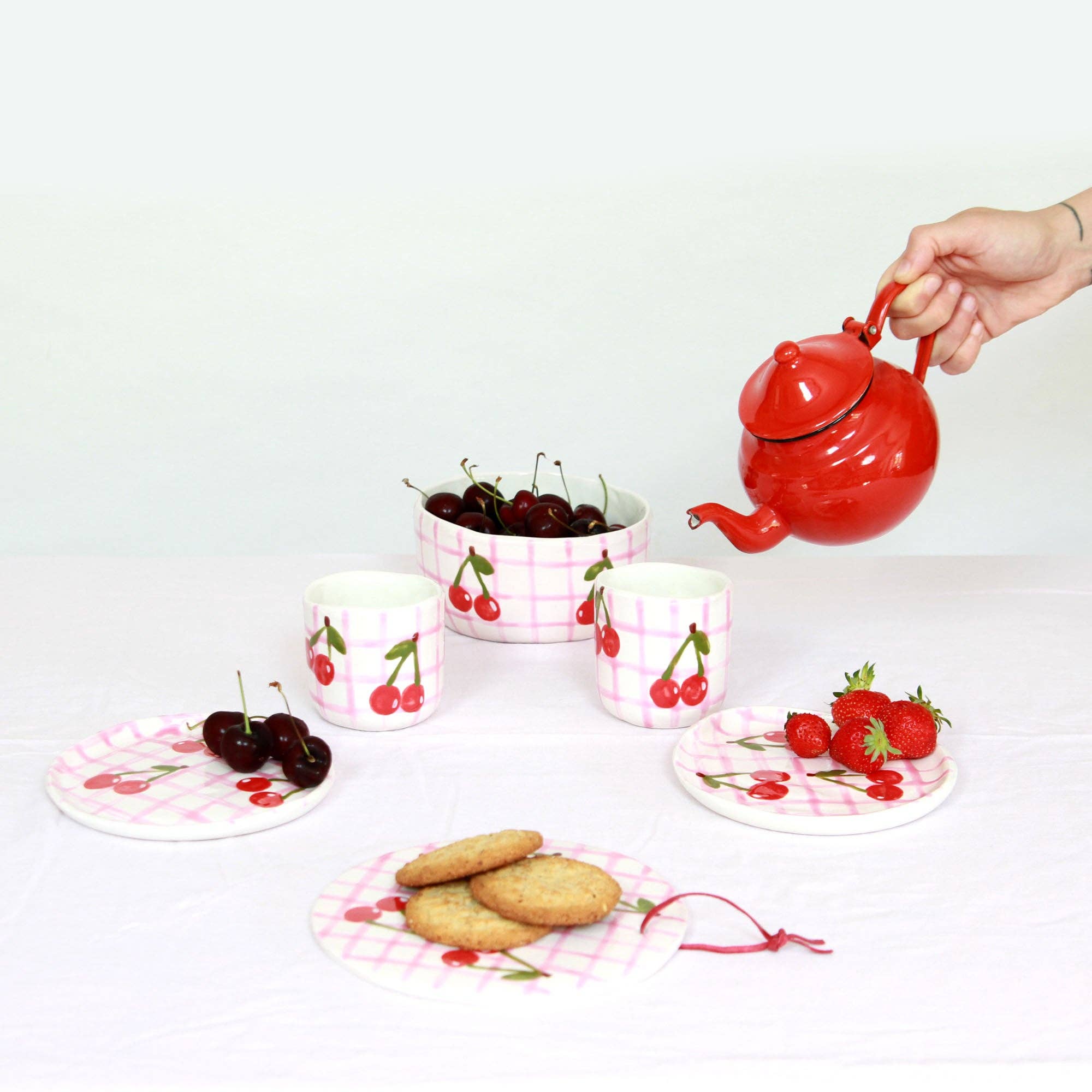 Bouclez-La - Vente Sets de table - LE DESSOUS  DE PLAT - VICHY CHERRY2