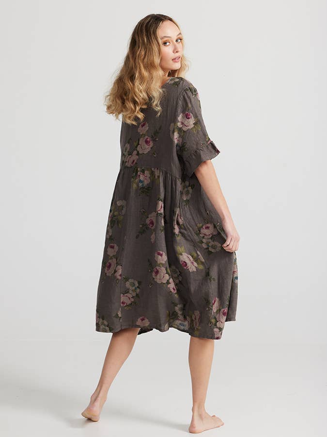 Miss Rose Sister Violet - Wholesale Dress - Women's - WOMEN'S - AUDREY FLORAL LINEN DRESS3