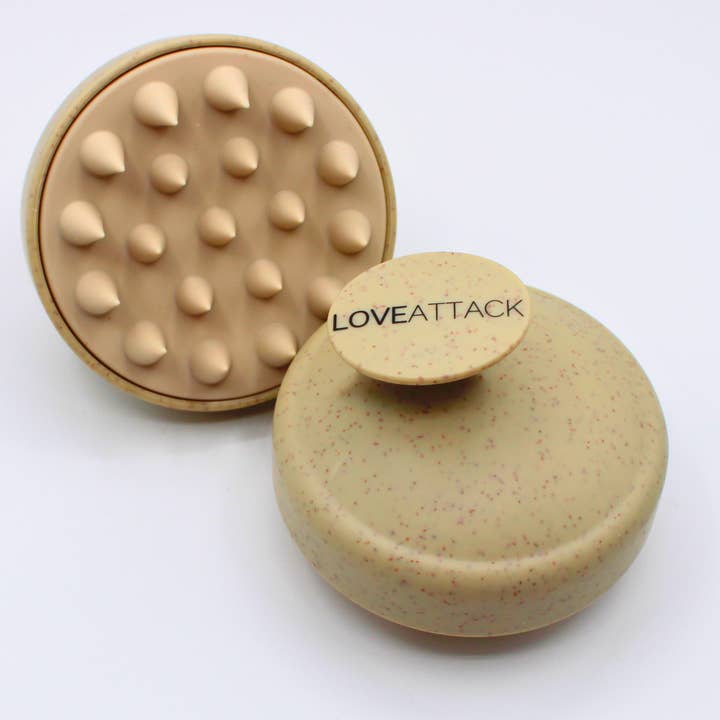 Love Attack - Wholesale Head Scratcher/Massager - Wheat Straw + Silicone Scalp Massager Brush6