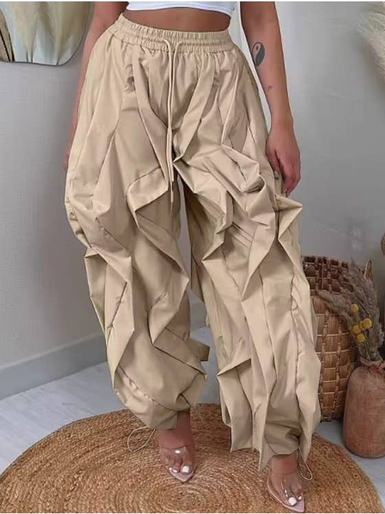 J2 FASHION - Vendita all'ingrosso Pantalone - Donna - Pantaloni a Vita Alta con Pieghe1