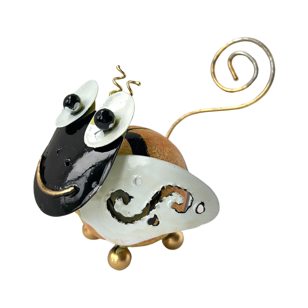 VIE - Venta al por mayor Figura decorativa - Extravagante animal de cola rizada de metal, aproximadamente 8 x 7 x 4 cm25