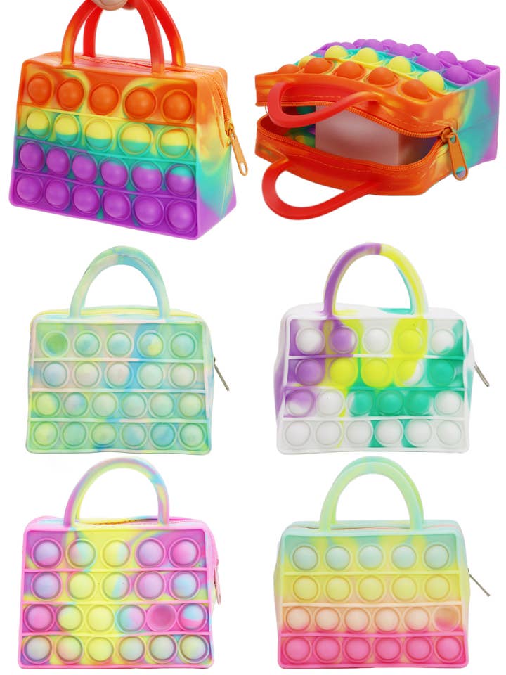 Petite Tie Dye Zipper Bubble Pop Coin Bag for wholesale by Cap Zone