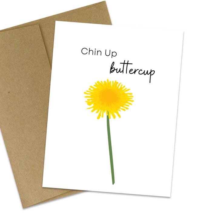 Cartão de saudação Chin Up Buttercup para as dificuldades de um amigo por atacado de Butterflies + Halos