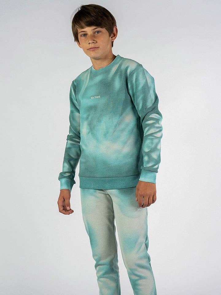 Kids | Sweater | Deep sea Green-Grey for wholesale by SEA'SONS