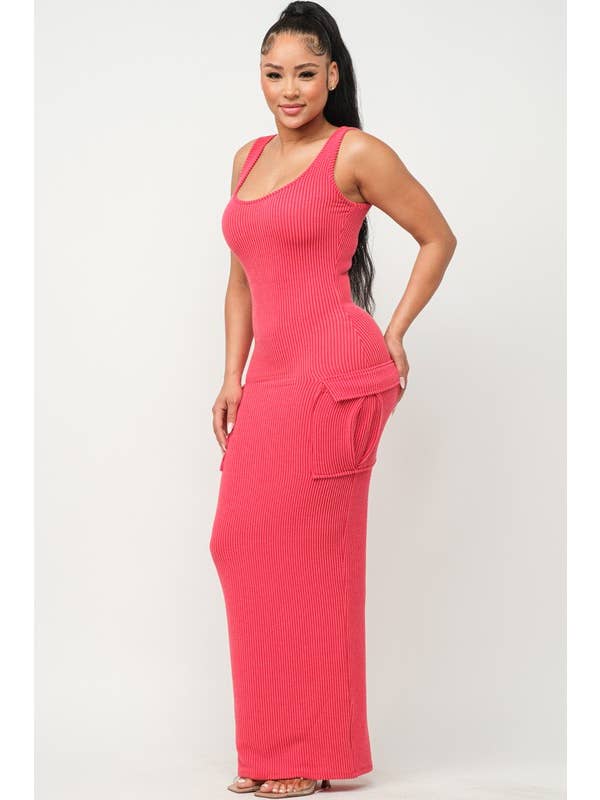 Boswell - Vendita all'ingrosso Vestito - Donna - Abito lungo a costine con dettaglio tascabile10