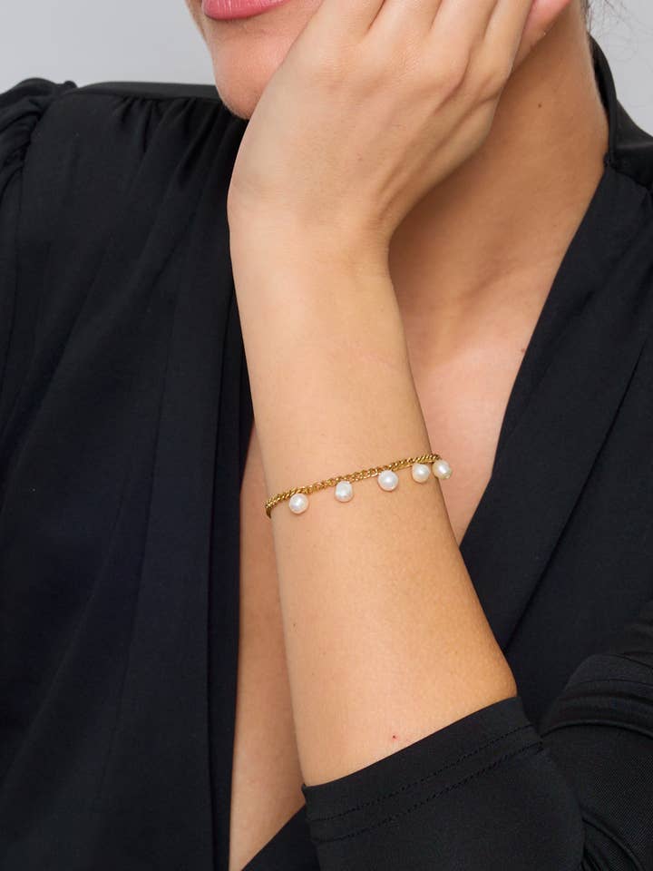 324RX03 stainless steel bead bracelet for wholesale by BYREN | ÉLINE L'ATELIER