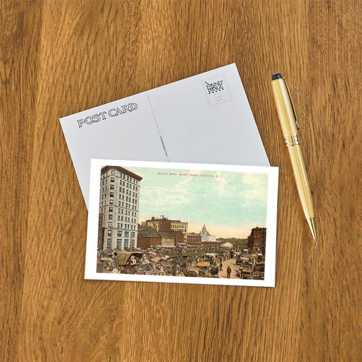 Found Image Press - Wholesale Postcard - Postcard RI-20 Morning Market Scene, Providence1