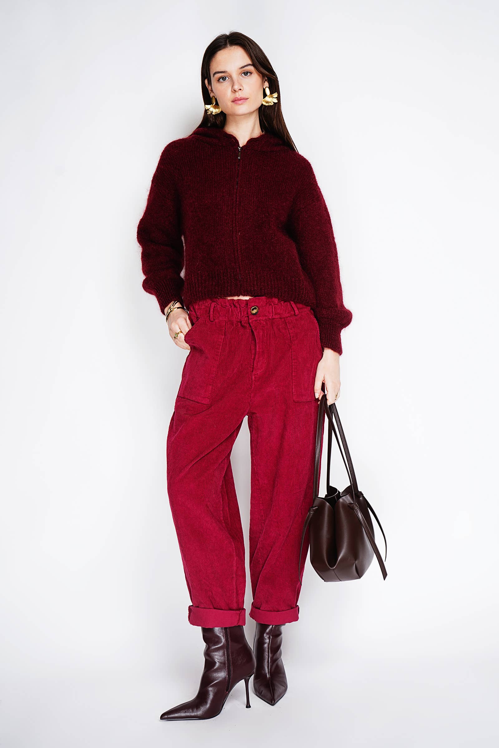 NOELINE – wholesale Byxor - Dam – Manchesterbyxor med knapp 305135