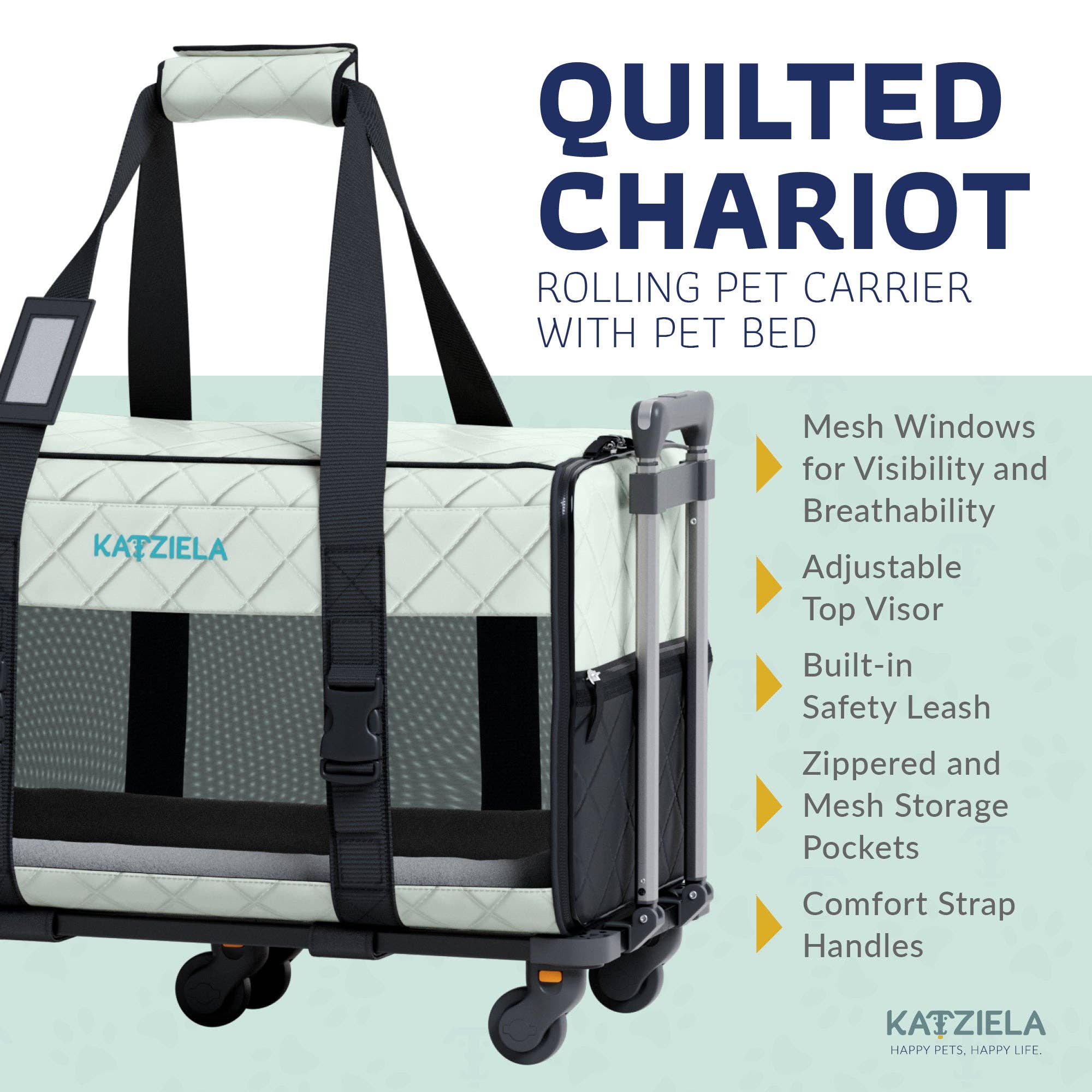 Katziela – Großhandel Haustier-Transportbox – Katze/Hund – Katziela® Chariot PRO Tragetasche für Haustiere, gesteppt12