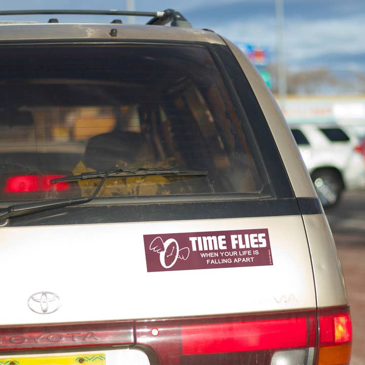 Two Bit Press - Wholesale Sticker - Time Flies When Life Bumper Sticker - Funny Vintage Style3