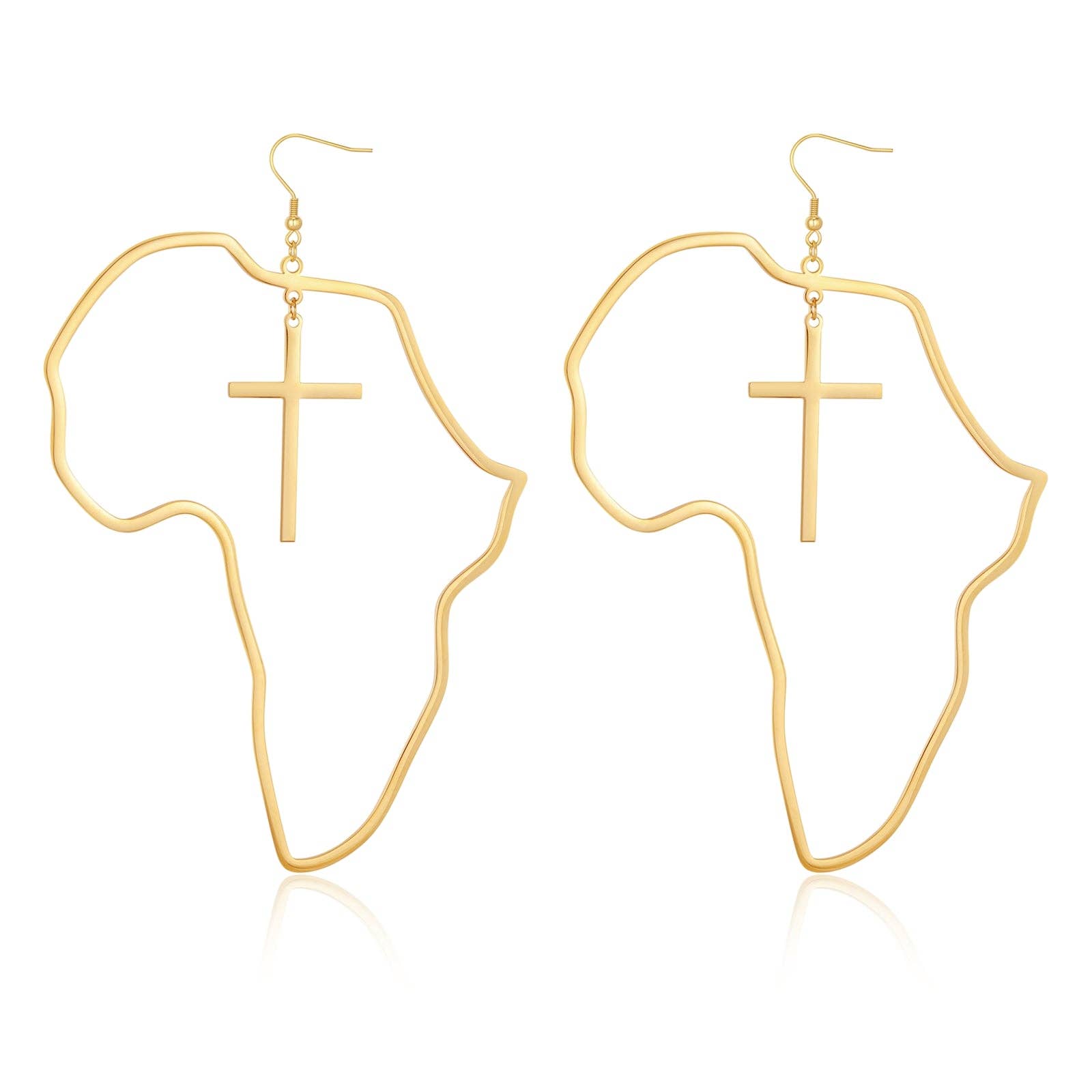 Adé & Grace - Wholesale Dangle Earrings - "Africa x Cross" Oversized Earrings0