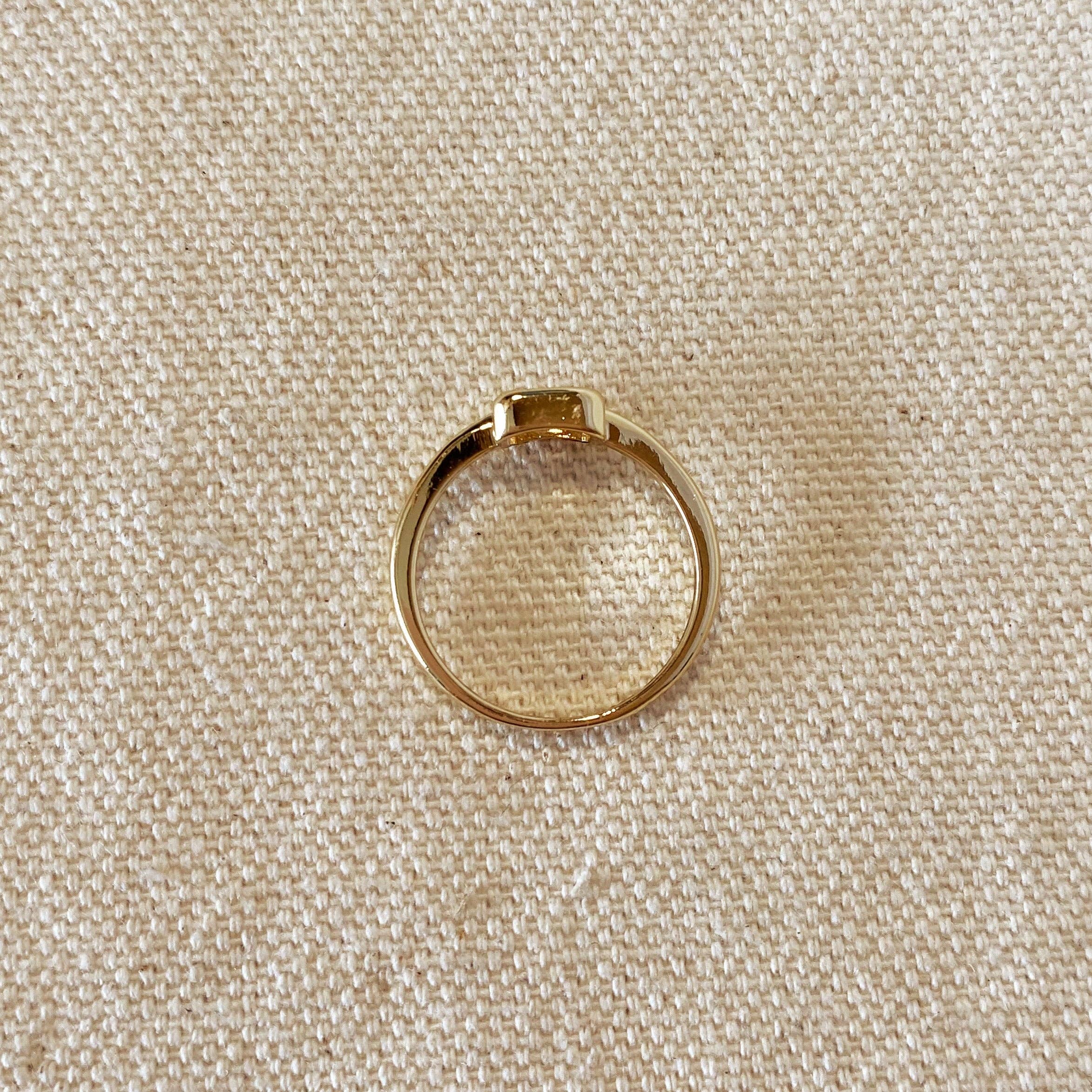 GoldFi - Wholesale Single Stone/Solitaire Ring - 18k Gold Filled Rectangle Solitaire Ring5