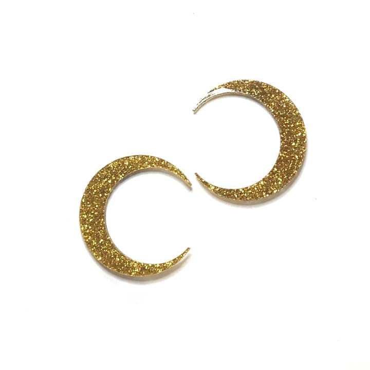 Suns & Moons - gold glitter crescent for wholesale by the HEDGE