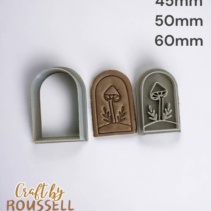 Boho Mushroom Stamp Clay Cutter: Polymer Clay Tool for wholesale by Roussell Prints and Demand LLC