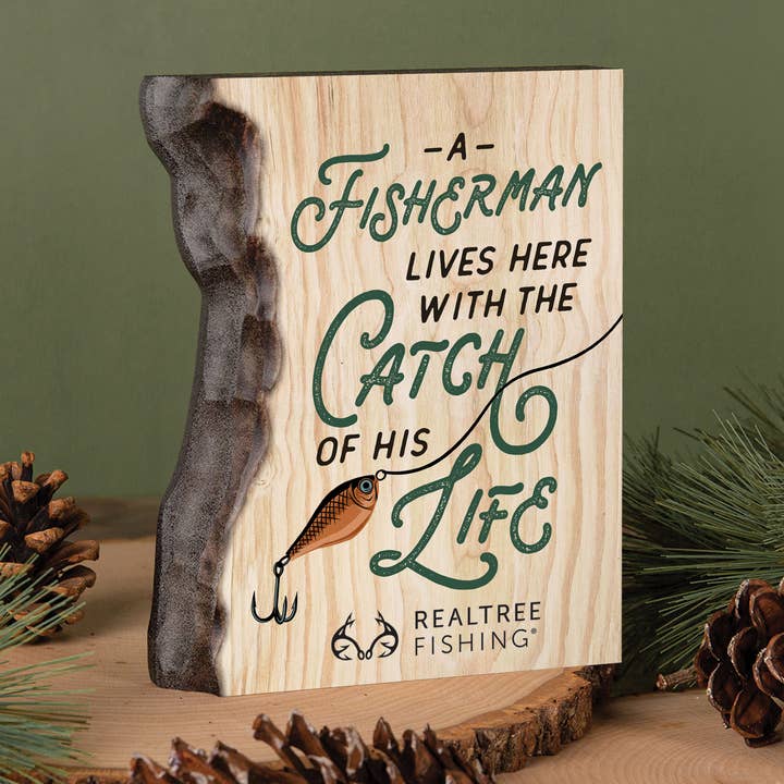 A Fisherman Lives Here With The Catch Of His Life Barky Sign for wholesale by P. Graham Dunn