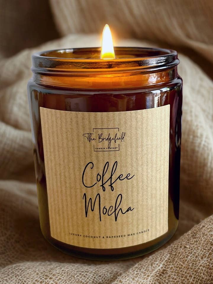 Coffee Mocha Candle - Coconut & Rapeseed Wax for wholesale by The Bridgefield Candle Company