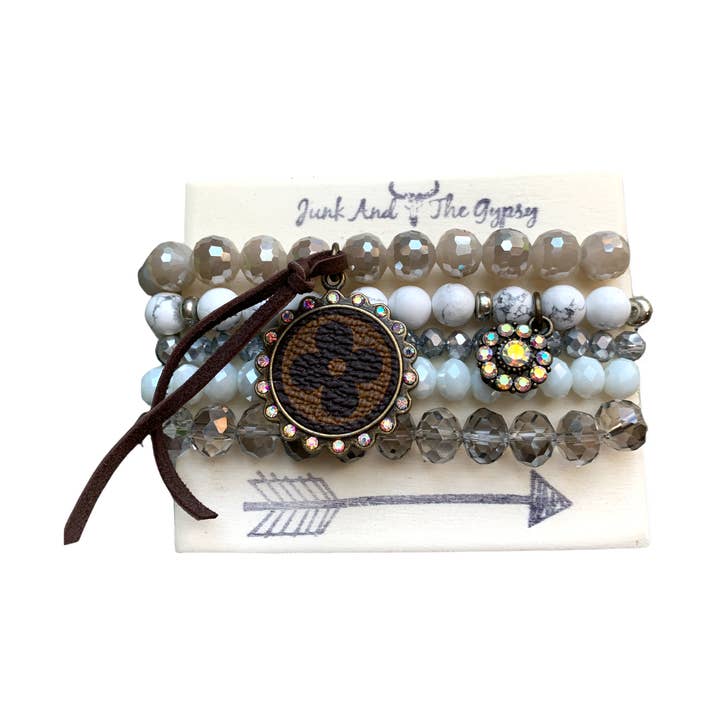 La Perla Blanca Upcycled Bracelet for wholesale by Junk And The Gypsy