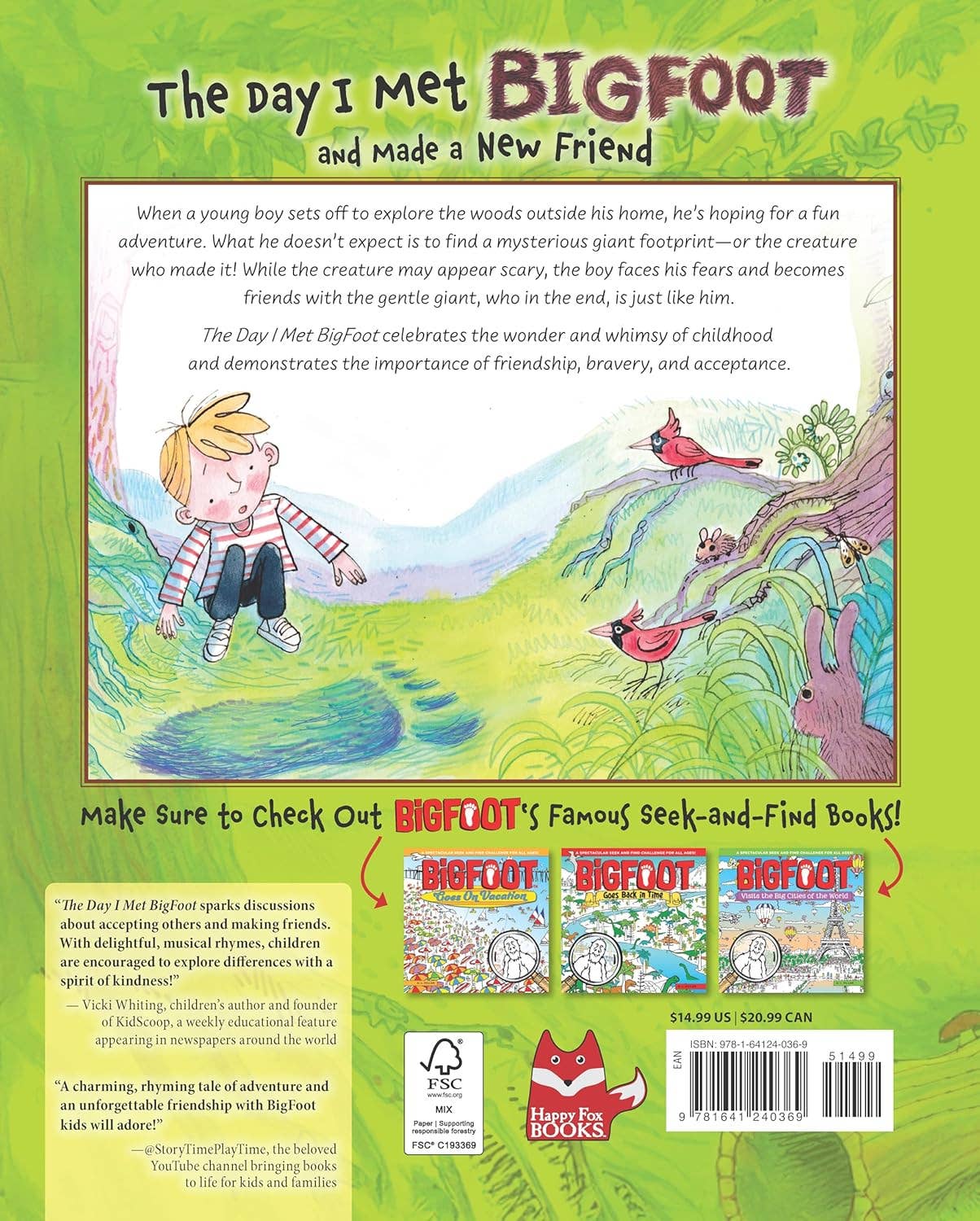 Fox Chapel Publishing - Wholesale Early Reader Book (6-8) - The Day I Met BigFoot And Made a New Friend - A Sweet Story1