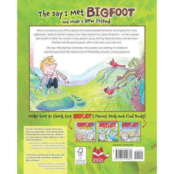 Fox Chapel Publishing - Wholesale Early Reader Book (6-8) - The Day I Met BigFoot And Made a New Friend - A Sweet Story1