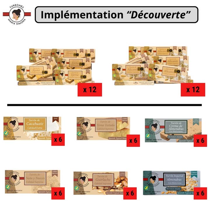 Discovery Pack – 60 Spanish Turrons (Nougat) for wholesale by Turrones Maria Simona
