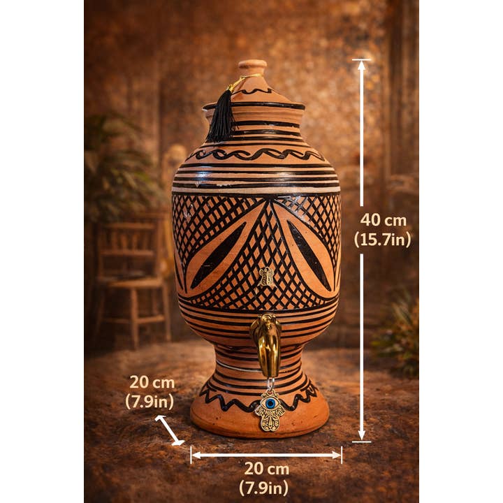 Zayti L.T.D.M - Wholesale Water Filter - Moroccan Handmade Water Jar with Tap – Handcrafted in Terracotta1